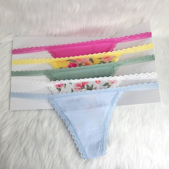 Victoria's Secret V String Thong Panty 5 Pack. - Picture 3 of 4